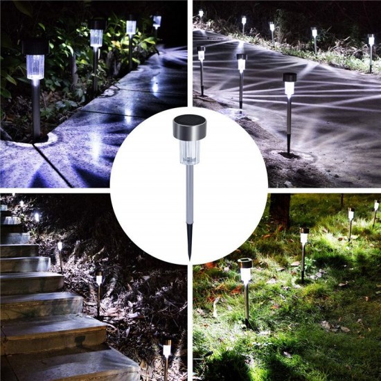 24PCS LED Solar Lawn Path Light Stainless Steel Waterproof Garden Landscape Lamp for Home Street Decor 24PCS LED Solar Lawn Path Light Stainless Steel Waterproof Garden Landscape Lamp for Home Street Decor