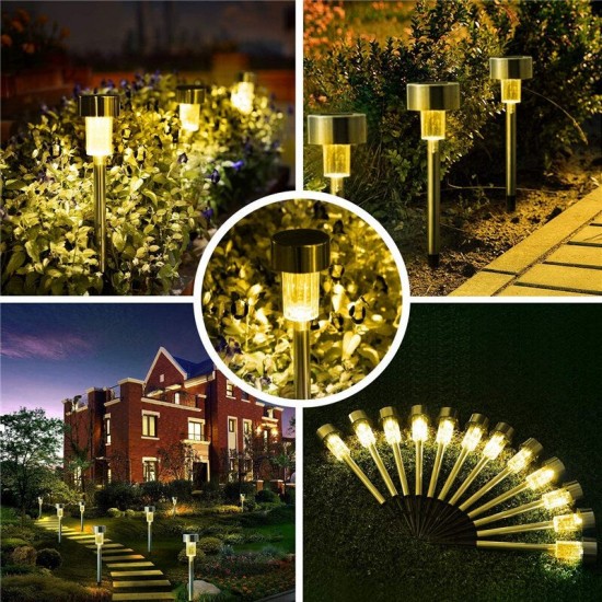 24PCS LED Solar Lawn Path Light Stainless Steel Waterproof Garden Landscape Lamp for Home Street Decor 24PCS LED Solar Lawn Path Light Stainless Steel Waterproof Garden Landscape Lamp for Home Street Decor