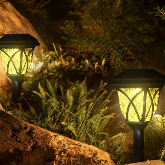 2PCS Auto Sensing LED Solar Lamp Garden Lamps For Outdoor Patio Lawn