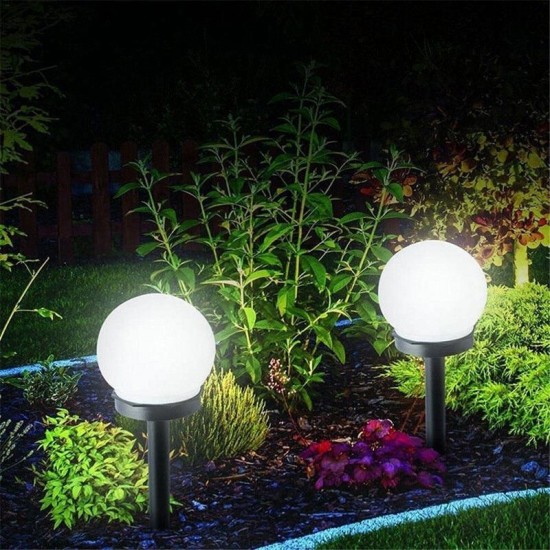 2PCS Solar Powered LED Ground Light Ball Lawn Lamp Waterproof Outdoor Garden Yard Path Decor
