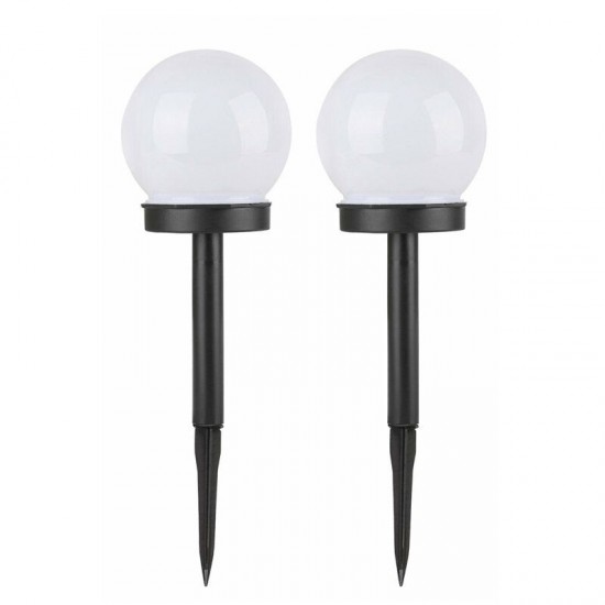 2PCS Solar Powered LED Ground Light Ball Lawn Lamp Waterproof Outdoor Garden Yard Path Decor