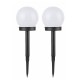 2PCS Solar Powered LED Ground Light Ball Lawn Lamp Waterproof Outdoor Garden Yard Path Decor