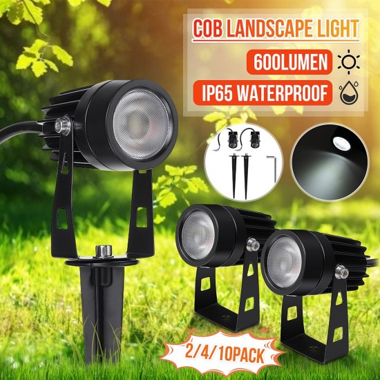 2PCS/4PCS/10PCS 12V 5W COB LED Lawn Lamp Pure White Outdoor Waterproof Garden Spotlights Landscape Yard Flood Light