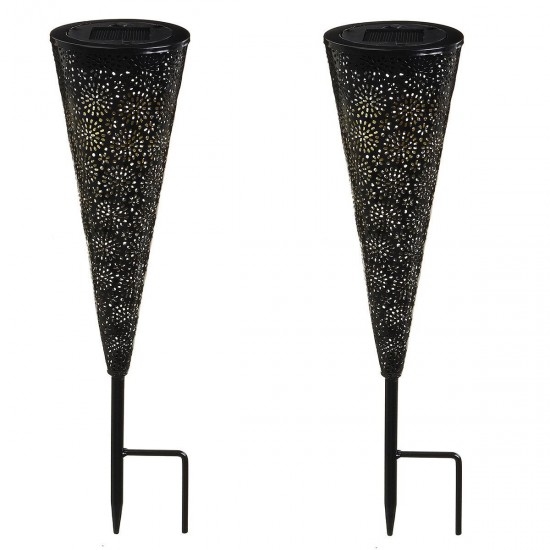 2Pcs Solar Powered LED Garden Hollowed Light Floor Decking Patio Decor Yard Lamp 2Pcs Solar Powered LED Garden Hollowed Light Floor Decking Patio Decor Yard Lamp
