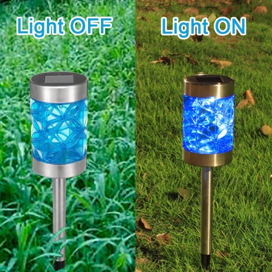 2pcs Solar Power Outdoor Path Light Spot Lamp Yard Garden Lawn Landscape Lamps