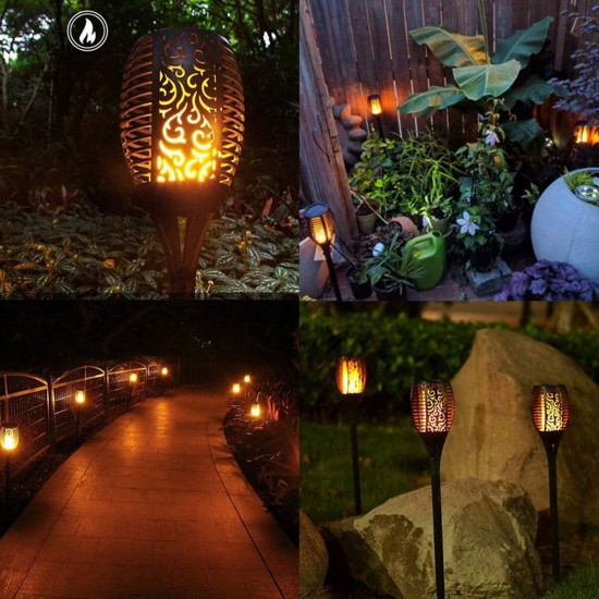 33/51/96 LED Solar Garden Flame Light Waterproof Flickering LED Torch Landscape Christmas Decorations Lamp