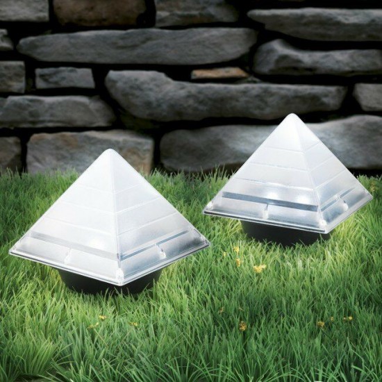 3LED Solar Lawn Light Outdoor Waterproof Buried Underground Pyramid Solar Pathway LightsGarden Garden Landscape Decorative Light