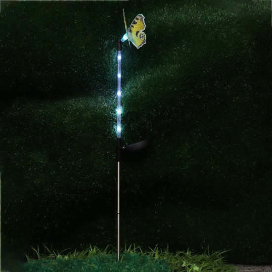 3PCS Solar Powered Butterfly LED Lawn Light Stake Garden Yard Outdoor Landscape Lamp Decor
