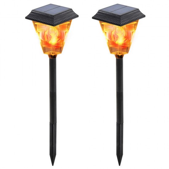 3W Solar Powered 12 LED Flame Lawn Light Outdoor Waterproof IP65 Garden Path Torch Lamp