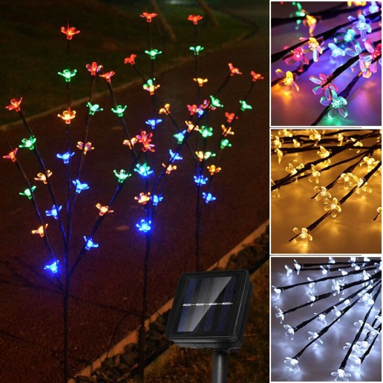 3pcs 8 Modes Solar Garden Decor Light Outdoor Cherry Blossom Landscape Pathway Light 3pcs 8 Modes Solar Garden Decor Light Outdoor Cherry Blossom Landscape Pathway Light