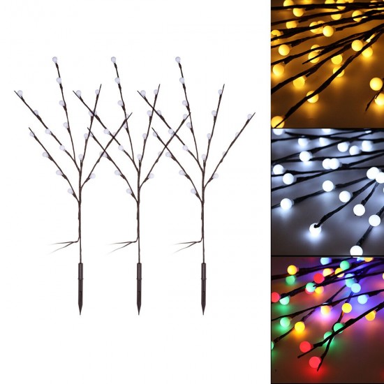 3pcs Solar Garden Light Outdoor Decor Tree Ball Lawn Yard Path Lamp Christmas Decorations Lights