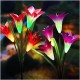 4 LED Solar Power Lily Flower Stake Lights Outdoor Garden Path Luminous Lamps Christmas Decorations Lights