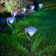 4 PCS Solar Lights Stainless Steel Colour Chang Path Garden Diamond Stake Lights