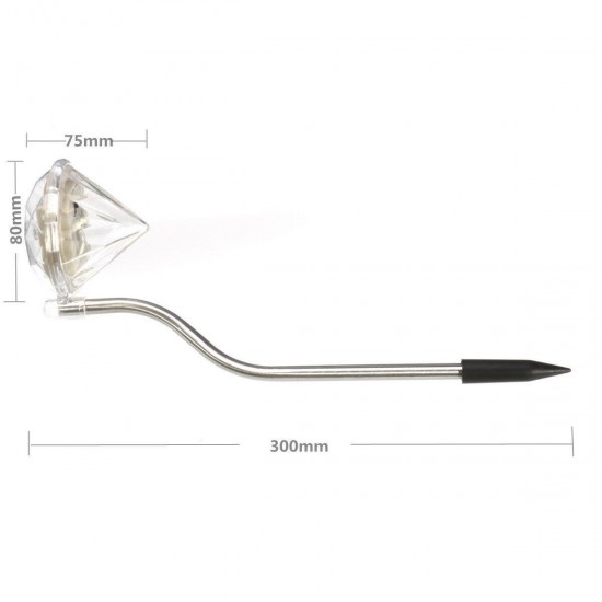 4 PCS Solar Lights Stainless Steel Colour Chang Path Garden Diamond Stake Lights 4 PCS Solar Lights Stainless Steel Colour Chang Path Garden Diamond Stake Lights