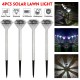 4PCS Solar Powered Diamond LED Lawn Light Waterproof Garden Outdoor Patio Landscape Path Lamp