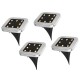 4PCS Solar Powered LED Lawn Light Square Buried Inground Recessed Lamp for Garden Outdoor Deck Path