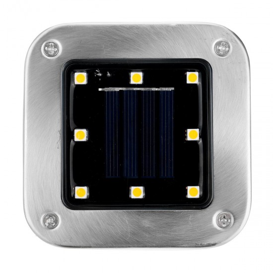 4PCS Solar Powered LED Lawn Light Square Buried Inground Recessed Lamp for Garden Outdoor Deck Path