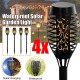 4PCS Waterproof Solar Powered LED Landscape Lamp Flickering Lawn Light for Outdoor Garden Path