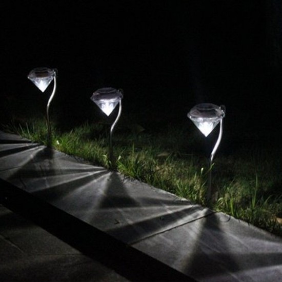 4pcs Solar Diamond Shape Lawn Lamp Outdoor Garden LED Waterproof Decorative Lamp Christmas Decorations Lights