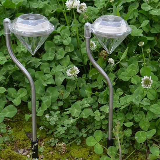 4pcs Solar Diamond Shape Lawn Lamp Outdoor Garden LED Waterproof Decorative Lamp Christmas Decorations Lights