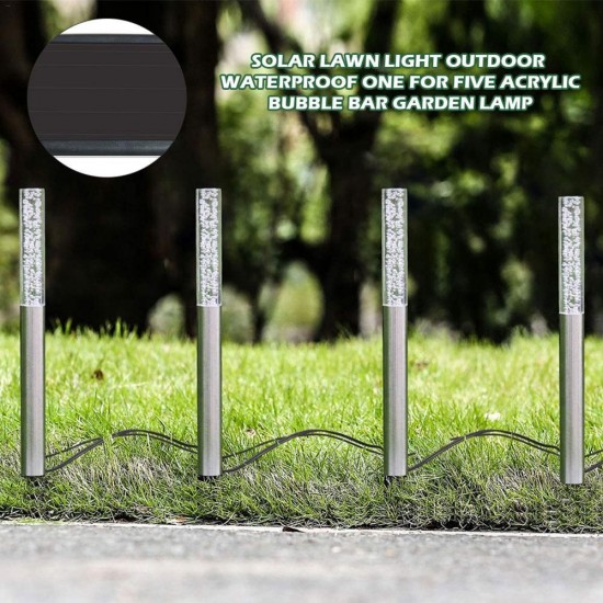 5 in 1 Solar LED Acrylic Bubble Lawn Lamp Set Waterproof Garden Lawn Landscape White Light Decor 5 in 1 Solar LED Acrylic Bubble Lawn Lamp Set Waterproof Garden Lawn Landscape White Light Decor