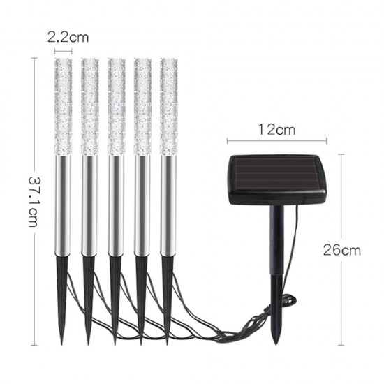 5 in 1 Solar LED Acrylic Bubble Lawn Lamp Set Waterproof Garden Lawn Landscape White Light Decor 5 in 1 Solar LED Acrylic Bubble Lawn Lamp Set Waterproof Garden Lawn Landscape White Light Decor