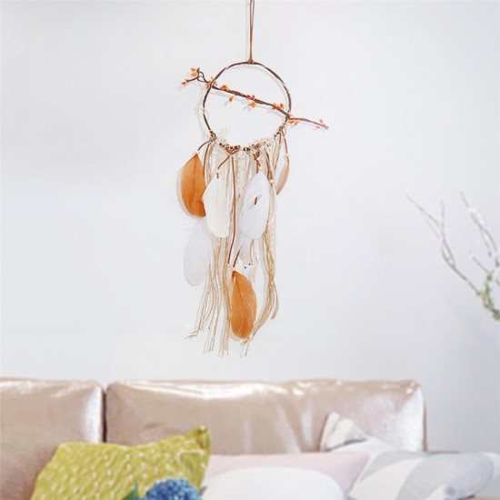 55cm Dream Catcher LED Light Creative Feather Crafts Bedroom Living Room Decor