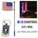 5ft Light Antenna LED Whip Light Flagpole w/Flag Remote For UTV RZR ATV Polaris