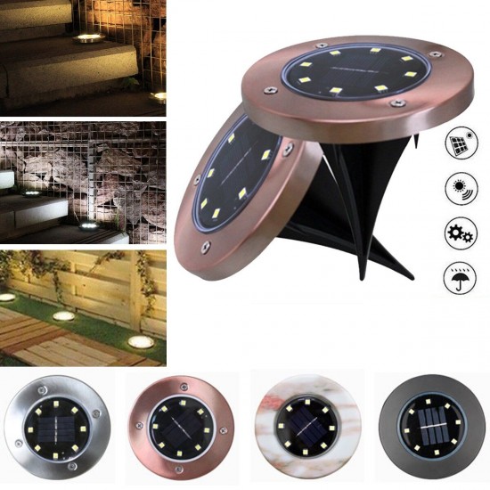 8 LEDs Solar Buried Light Waterproof Lawn Ground Lamp White/Warm Light 8 LEDs Solar Buried Light Waterproof Lawn Ground Lamp White/Warm Light
