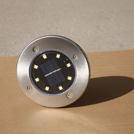 8 LEDs Solar Buried Light Waterproof Lawn Ground Lamp White/Warm Light