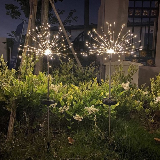 8 Modes 150/200 LED Solar Lawn Lamp Copper Wire Firework Lamp Garden Decoration Outdoor Solar Lights Waterproof