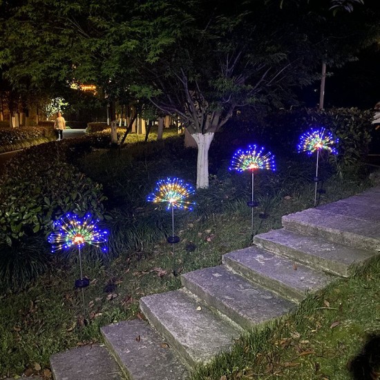 8 Modes 150/200 LED Solar Lawn Lamp Copper Wire Firework Lamp Garden Decoration Outdoor Solar Lights Waterproof