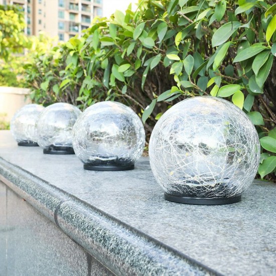Crackle Ball-shaped LED Solar Lights Lawn Light Christmas Outdoor Ground Lamp Garden Decorations Lights Crackle Ball-shaped LED Solar Lights Lawn Light Christmas Outdoor Ground Lamp Garden Decorations Lights