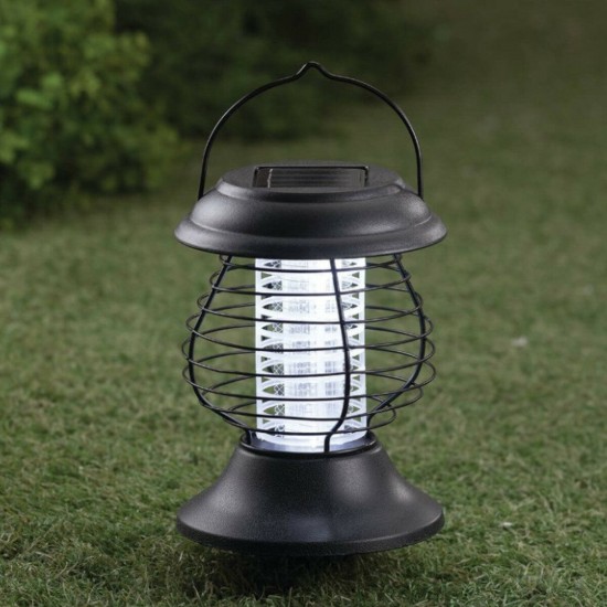 Electric Fly Zapper Mosquito Insect Killer UV LED Light Trap Pest Solar IP65 Working 8 Hours Powered Repeller Camping Lawn Light