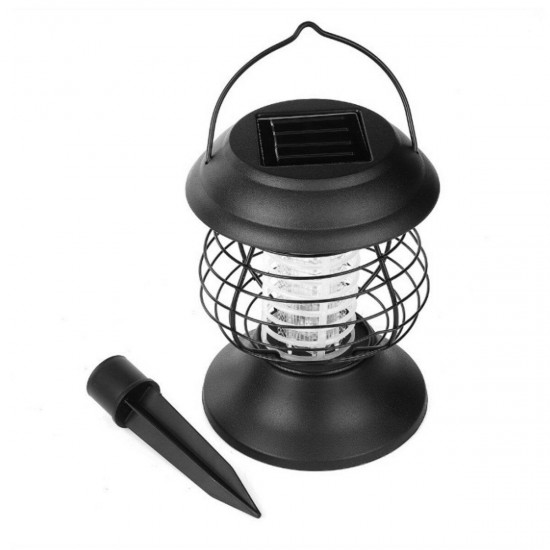 Electric Fly Zapper Mosquito Insect Killer UV LED Light Trap Pest Solar IP65 Working 8 Hours Powered Repeller Camping Lawn Light