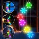 LED Colour Changing Hanging Wind Chimes Solar Powered Ball Lights Garden Outdoor