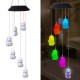 LED Colour Changing Hanging Wind Chimes Solar Powered Ball Lights Garden Outdoor