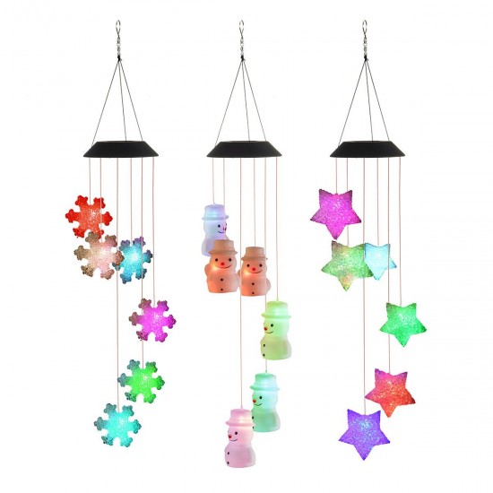 LED Colour Changing Hanging Wind Chimes Solar Powered Ball Lights Garden Outdoor