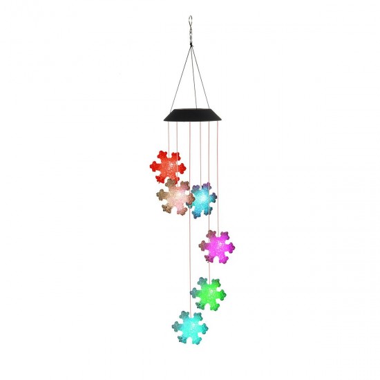 LED Colour Changing Hanging Wind Chimes Solar Powered Ball Lights Garden Outdoor