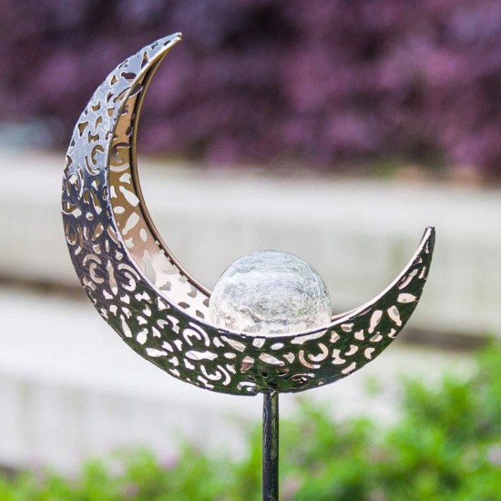 LED Garden Solar Lights Pathway Outdoor Moon Decor Crackle Lawn Lamp Glass LED Garden Solar Lights Pathway Outdoor Moon Decor Crackle Lawn Lamp Glass