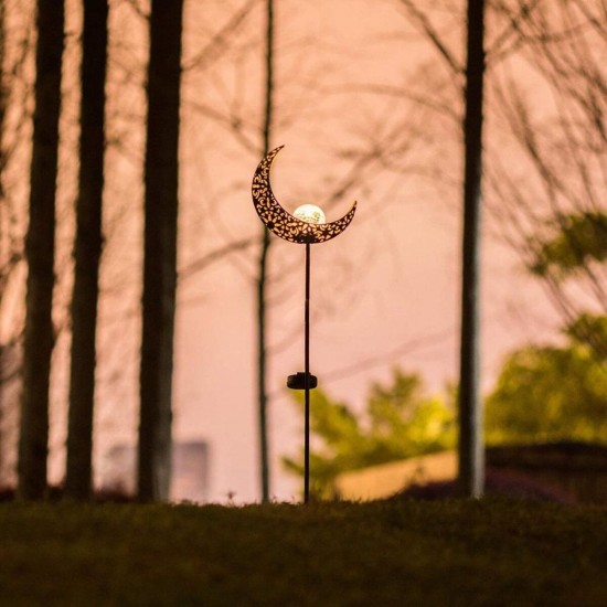 LED Garden Solar Lights Pathway Outdoor Moon Decor Crackle Lawn Lamp Glass LED Garden Solar Lights Pathway Outdoor Moon Decor Crackle Lawn Lamp Glass