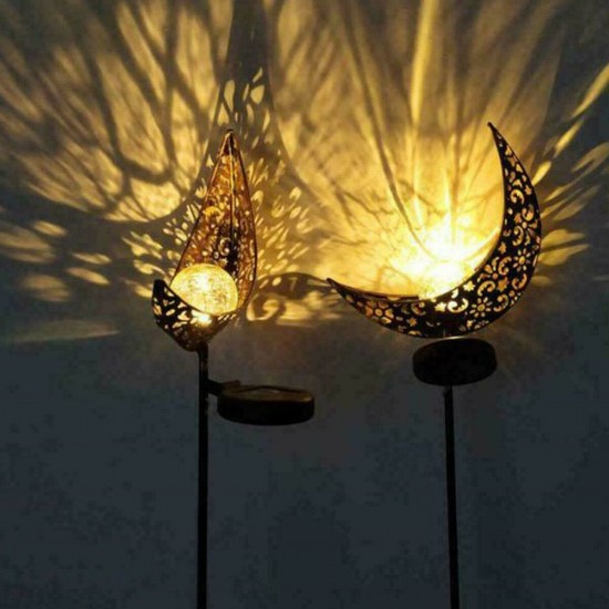 LED Garden Solar Lights Pathway Outdoor Moon Decor Crackle Lawn Lamp Glass LED Garden Solar Lights Pathway Outdoor Moon Decor Crackle Lawn Lamp Glass