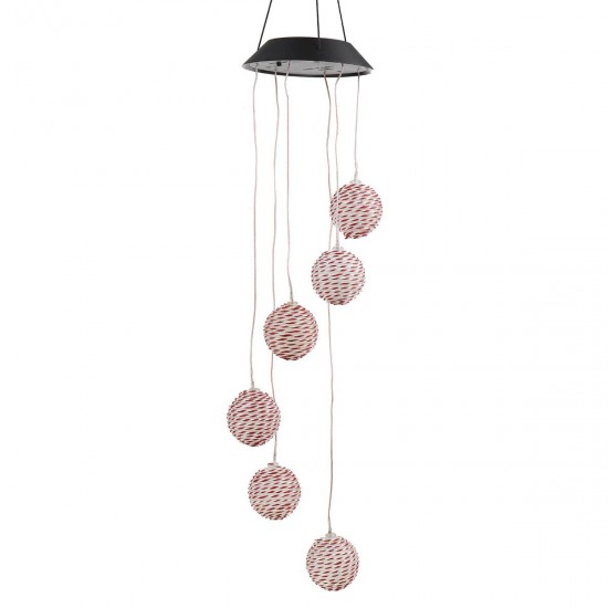 LED Light Solar Light Wind Chime Color Changing Garden Rattan Ball LED Light Solar Light Wind Chime Color Changing Garden Rattan Ball