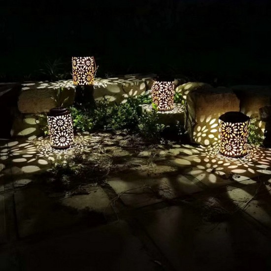 LED Outdoor Solar Powered Lantern Garden Lawn Landscape Light Solar Hanging Lamp