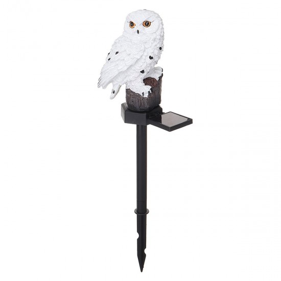 LED Owl Solar Powered Garden Light Resin Statue Lamp Outdoor Ornament Lawn