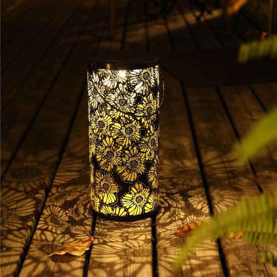 LED Solar Lantern Hanging Light with Handle Solar Lantern Waterproof Landscape Lantern Chrysanthemum Shadow Light for Outdoor Garden Hollow LED Solar Lantern Hanging Light with Handle Solar Lantern Waterproof Landscape Lantern Chrysanthemum Shadow Light for Outdoor Garden Hollow