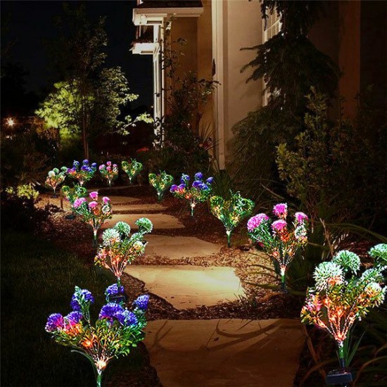 LED Solar Lawn Lights Solar Flower Lights with Multi-Color Changing for Garden Patio Yard Decoration LED Solar Lawn Lights Solar Flower Lights with Multi-Color Changing for Garden Patio Yard Decoration