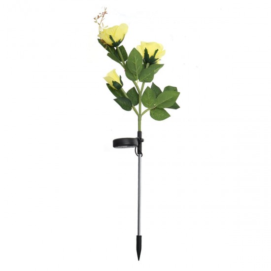 LED Solar Rose Flower Lawn Light Outdoor Garden Stake Lamp Landscape Path Yard Lamp Decor