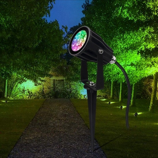 FUTC04 6W RGB+CCT Smart LED Lawn Light IP66 Waterproof Outdoor Garden Lamp AC100-240V Work with Amazon Alexa