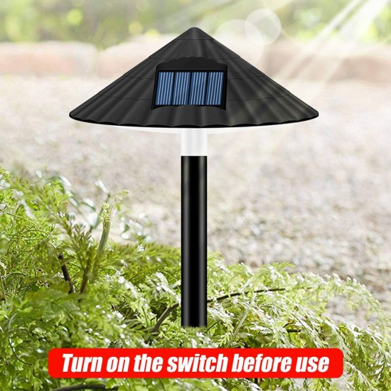 Mushroom Shape Solar Garden Stake Light Lawn Lamp Pathway Energy-saving Waterproof Light